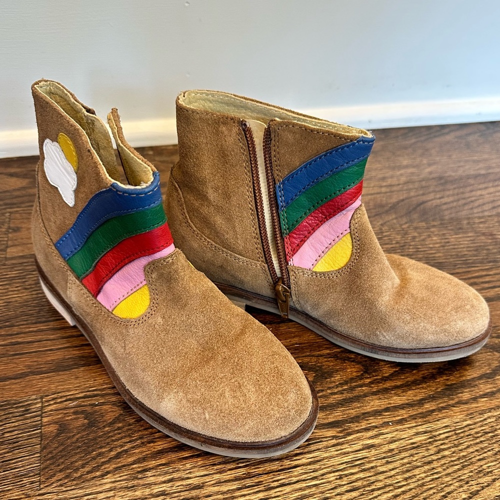 Mini Biden kids leather rainbow booties, EU size 30, US 13